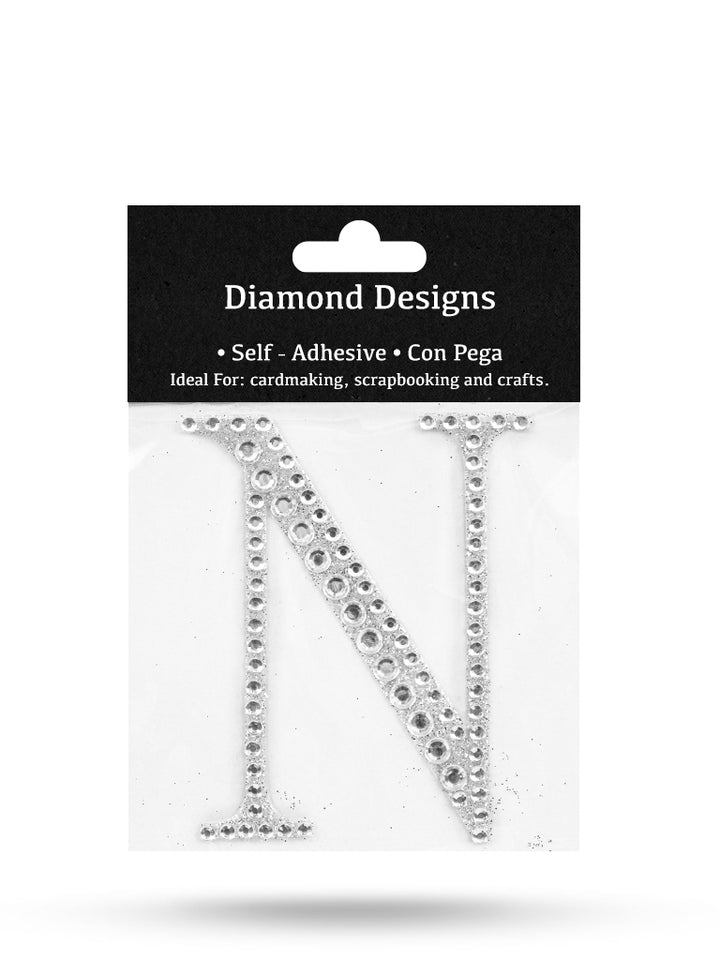 Rhinestone Letters, A - Z, 80mm, Adhesive Application, 1 Piece, 10-Pack