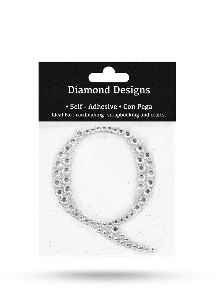 Rhinestone Letters, A - Z, 80mm, Adhesive Application, 1 Piece, 10-Pack