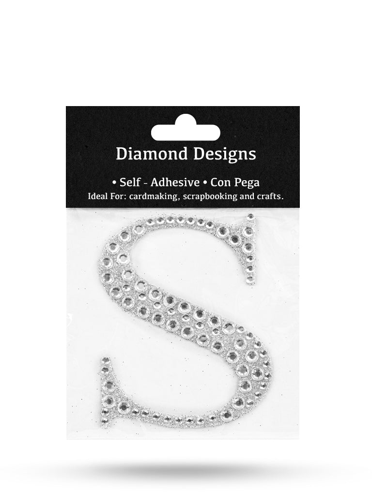 Rhinestone Letters, A - Z, 80mm, Adhesive Application, 1 Piece, 10-Pack