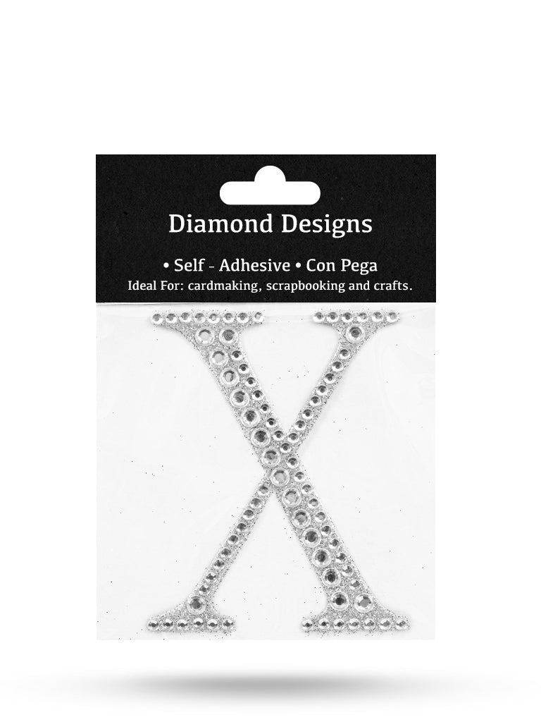 Rhinestone Letters, A - Z, 80mm, Adhesive Application, 1 Piece, 10-Pack