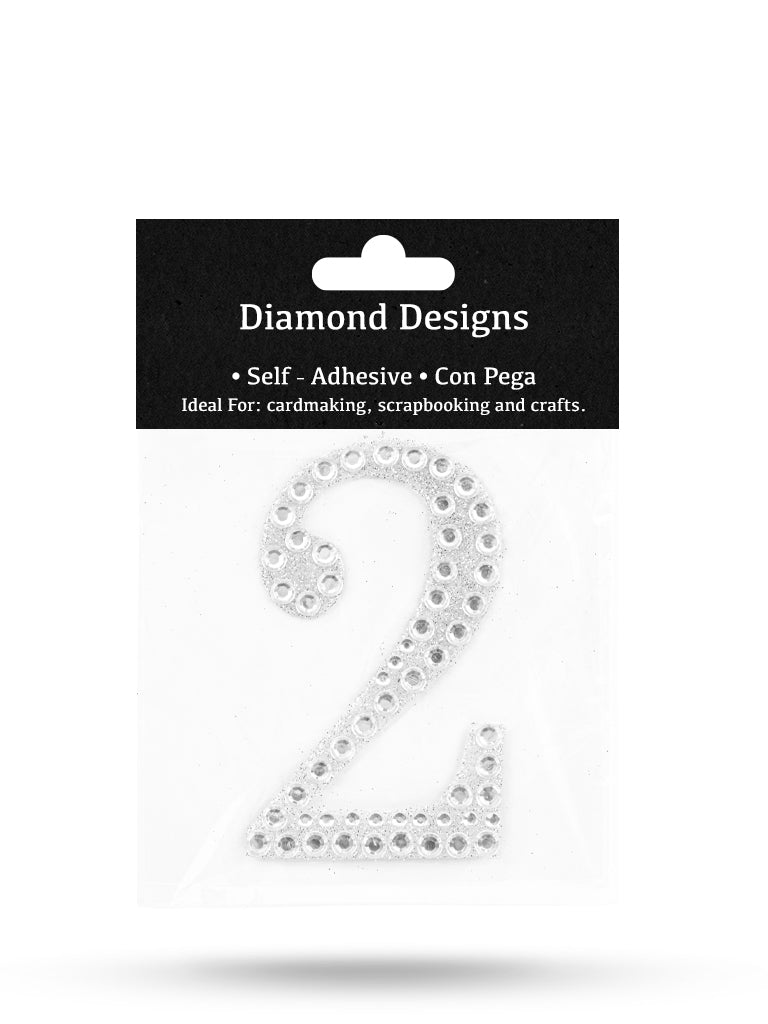 Rhinestone Numbers, 0 - 9, 80mm, Adhesive Application, 1 Piece, 10-Pac ...