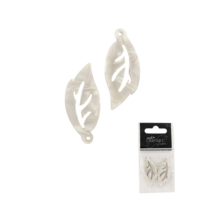 Resin Leaf Pendant Charm, Variety of Colors, 2 pcs
