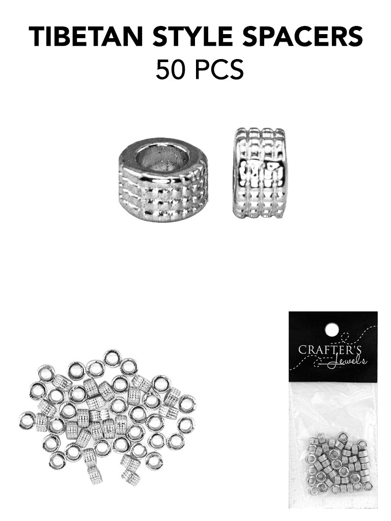 Tibetan Style Spacers, Silver Color, 12 pack of 50 pcs
