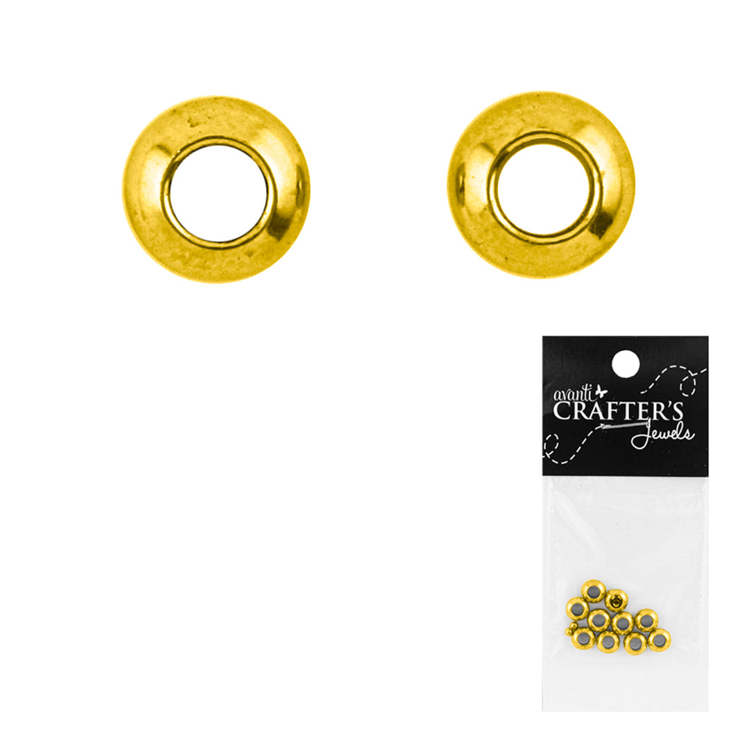 Brass Beads, Silver and Gold, 3mm, 10 Pieces, 12-Pack