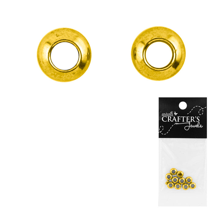 Brass Beads, Silver and Gold, 3mm, 10 Pieces