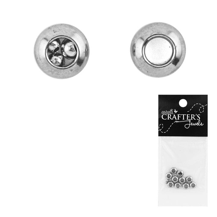 Brass Beads, Silver and Gold, 3mm, 10 Pieces, 12-Pack