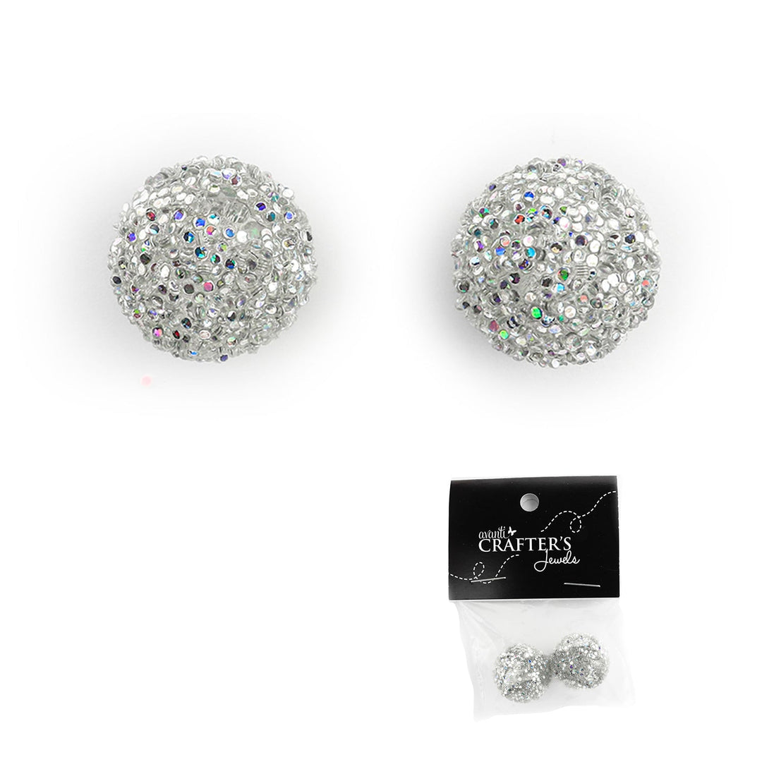 Glitter Beads with Sequins, Variety of Colors, 2 pcs