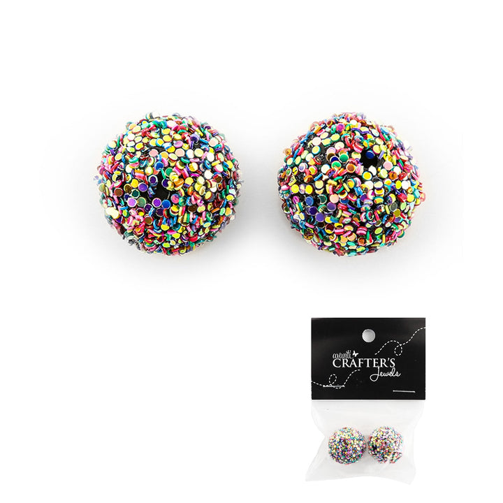 Glitter Beads with Sequins, Variety of Colors, 2 pcs, 12-Pack