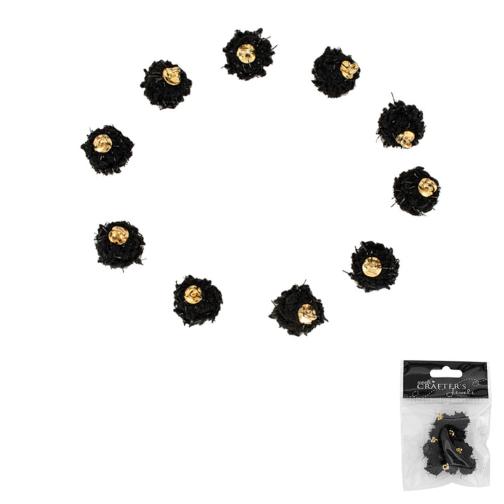 Pom Pom Pendant Charms, Faux Fur, Color Variety, 10 Pieces, 12-Pack