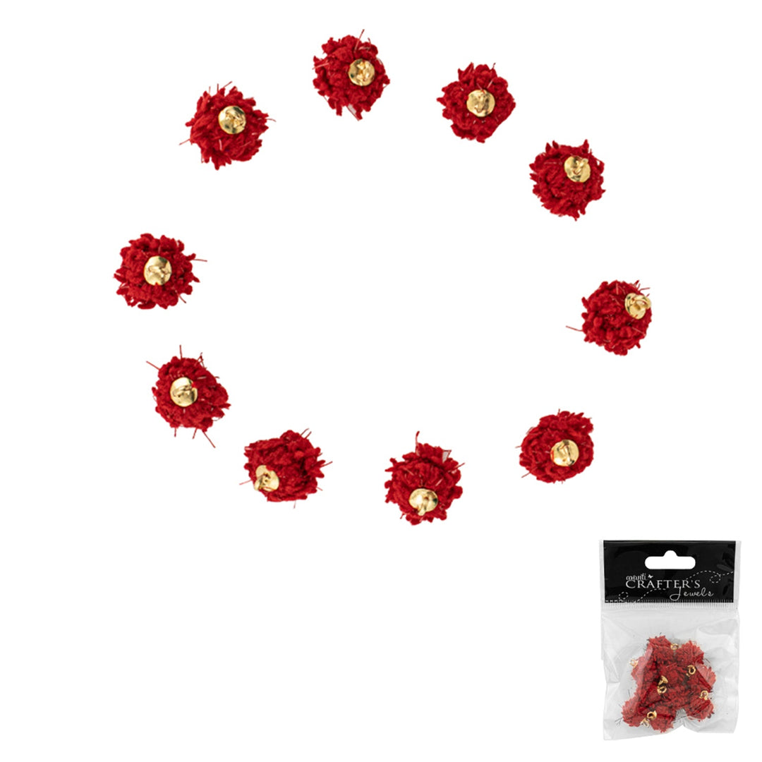 Pom Pom Pendant Charms, Faux Fur, Color Variety, 10 Pieces, 12-Pack