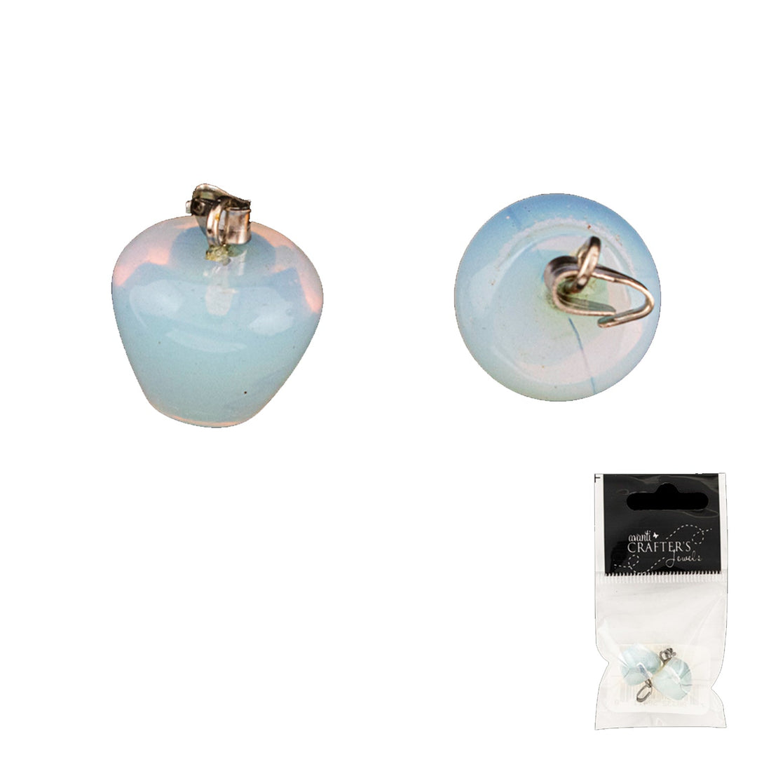 Apple Shaped Pendant, Opalite, 12 pack of 2 pcs