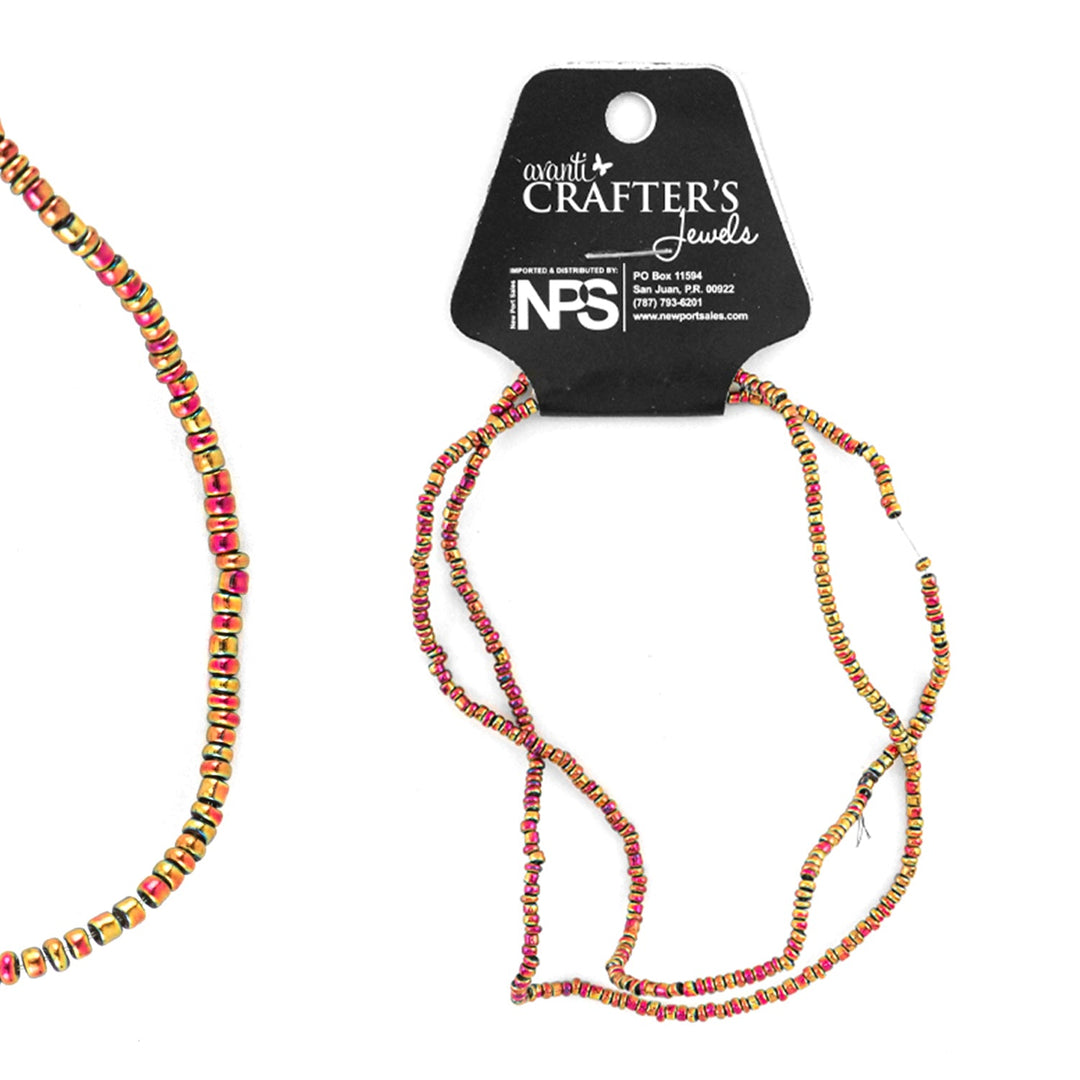 Glass Beads, Color Variety, 2x1mm, 1 Piece, 12-Pack