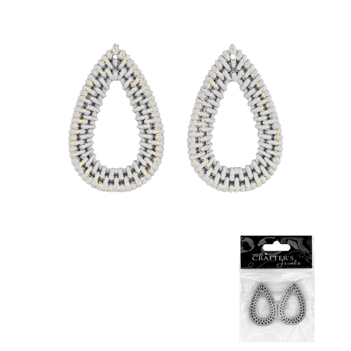 Rattan Resin Imitation Pendant, Color Variety, 2 Pieces