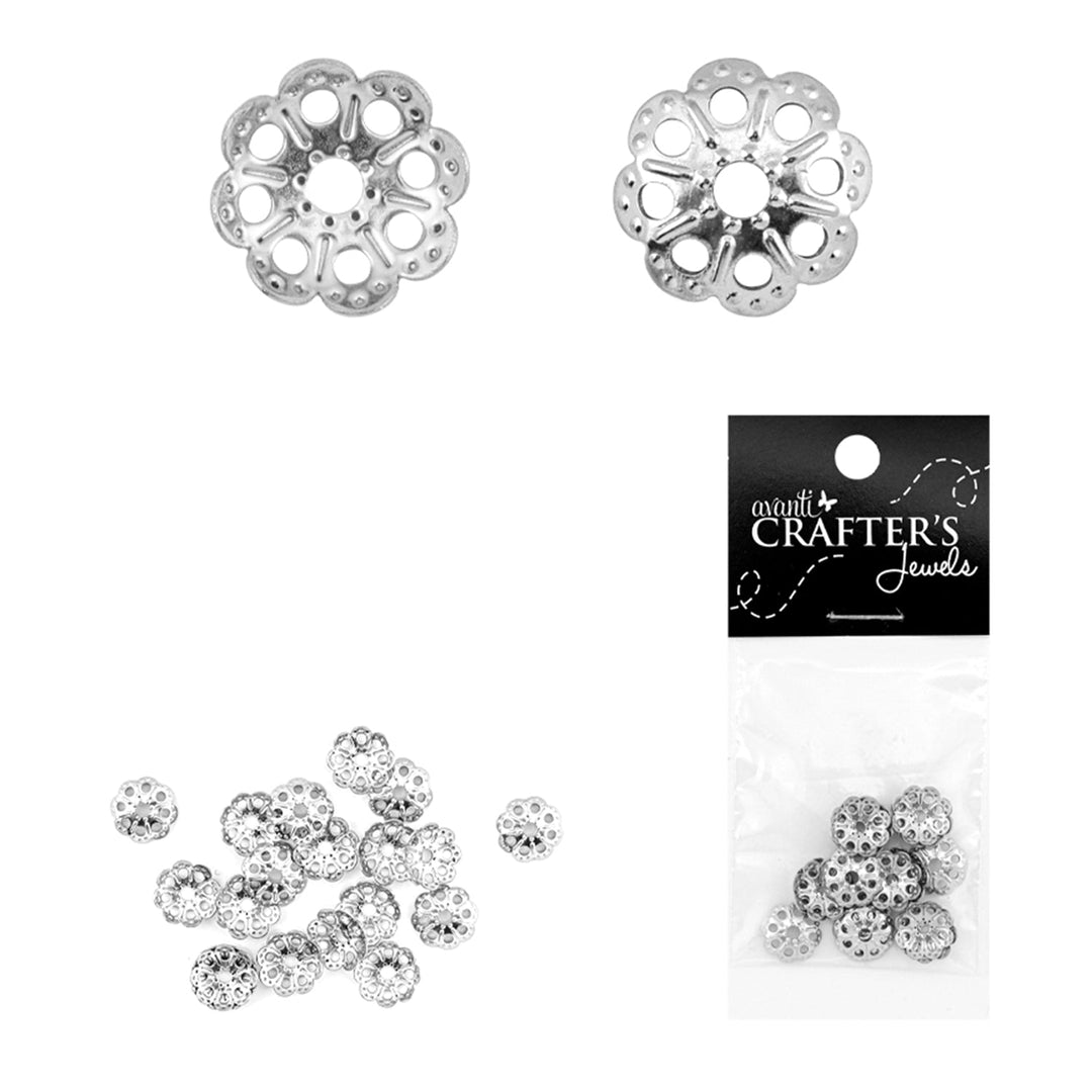 Stainless Steel Bead Caps, 9 x 12 mm, 20 Pieces