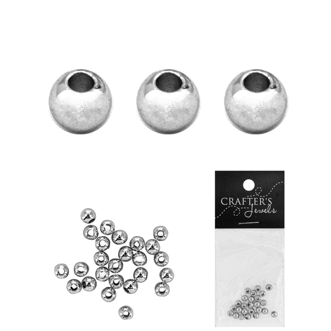 Brass Beads, Gold and Silver Colors, 4mm, 25 Pieces, 12-Pack