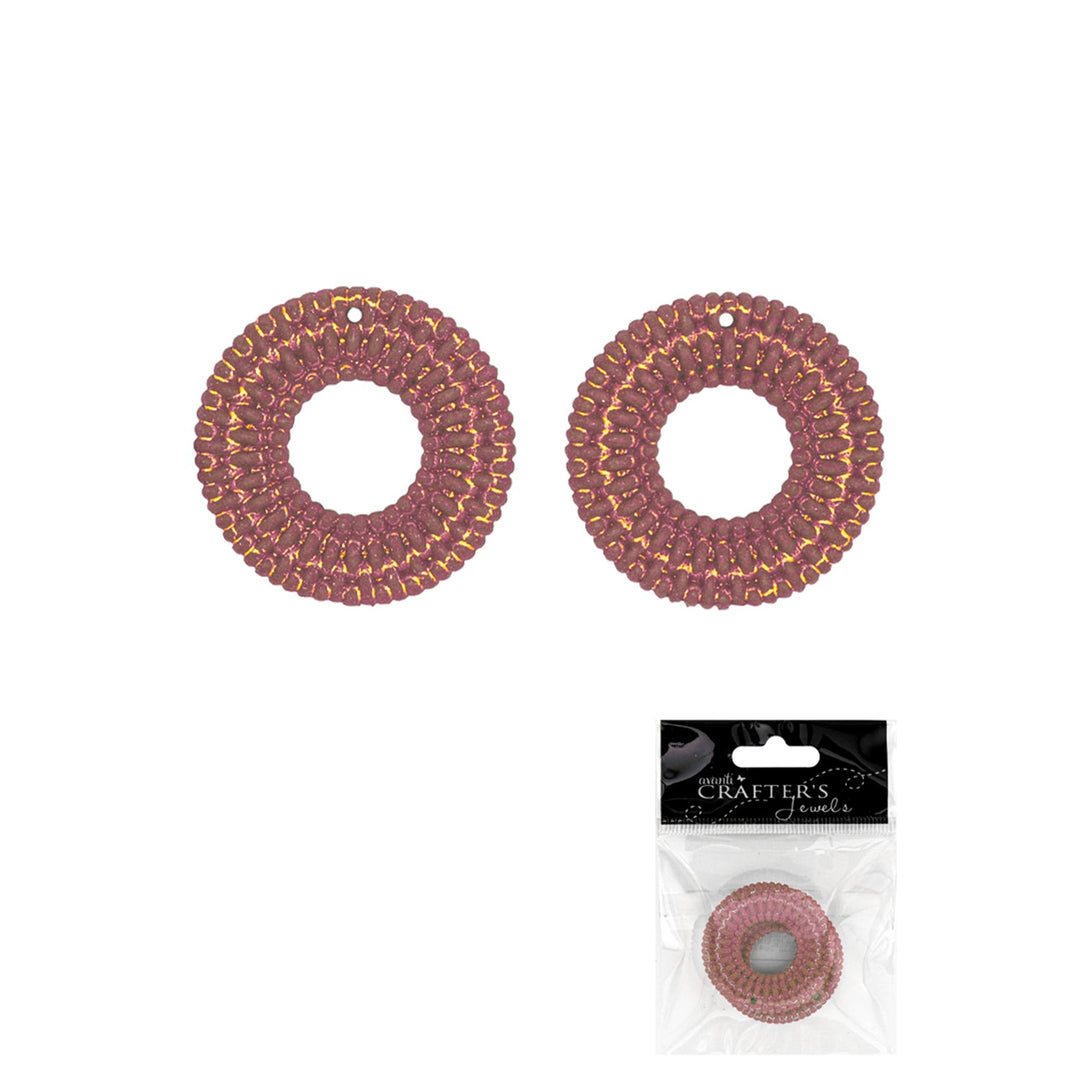 Rattan Resin Imitation Pendant, Various Colors, 2 Pieces, 12-Pack