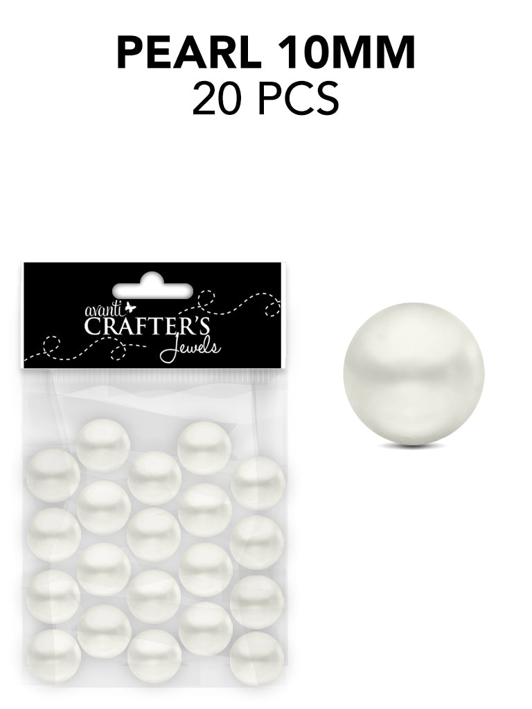 Pearl Imitation Beads, 10 mm, 20 Pieces