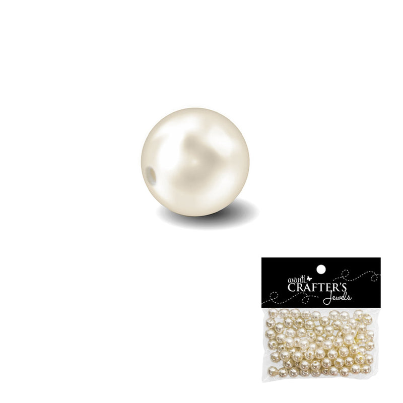 Pearl Imitation Beads, 10mm, 12 pack of 40g