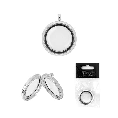 Locket Pendant for Photo with Magnetic Closing, Gold & Silver, 12 packs of 1 Piece