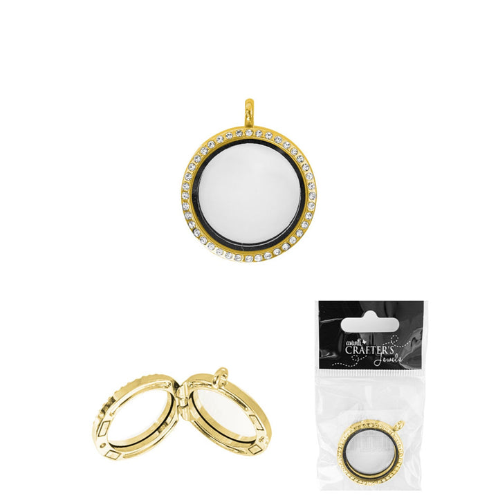 Rhodium Locket Pendant for Photo, Gold and Silver Color, 12 packs of 1 Piece