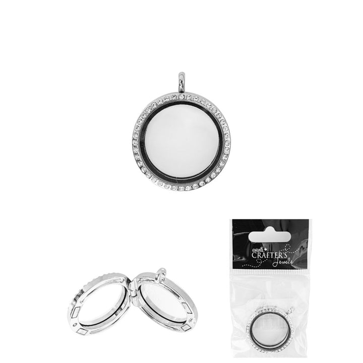 Rhodium Locket Pendant for Photo, Gold and Silver Color, 12 packs of 1 Piece