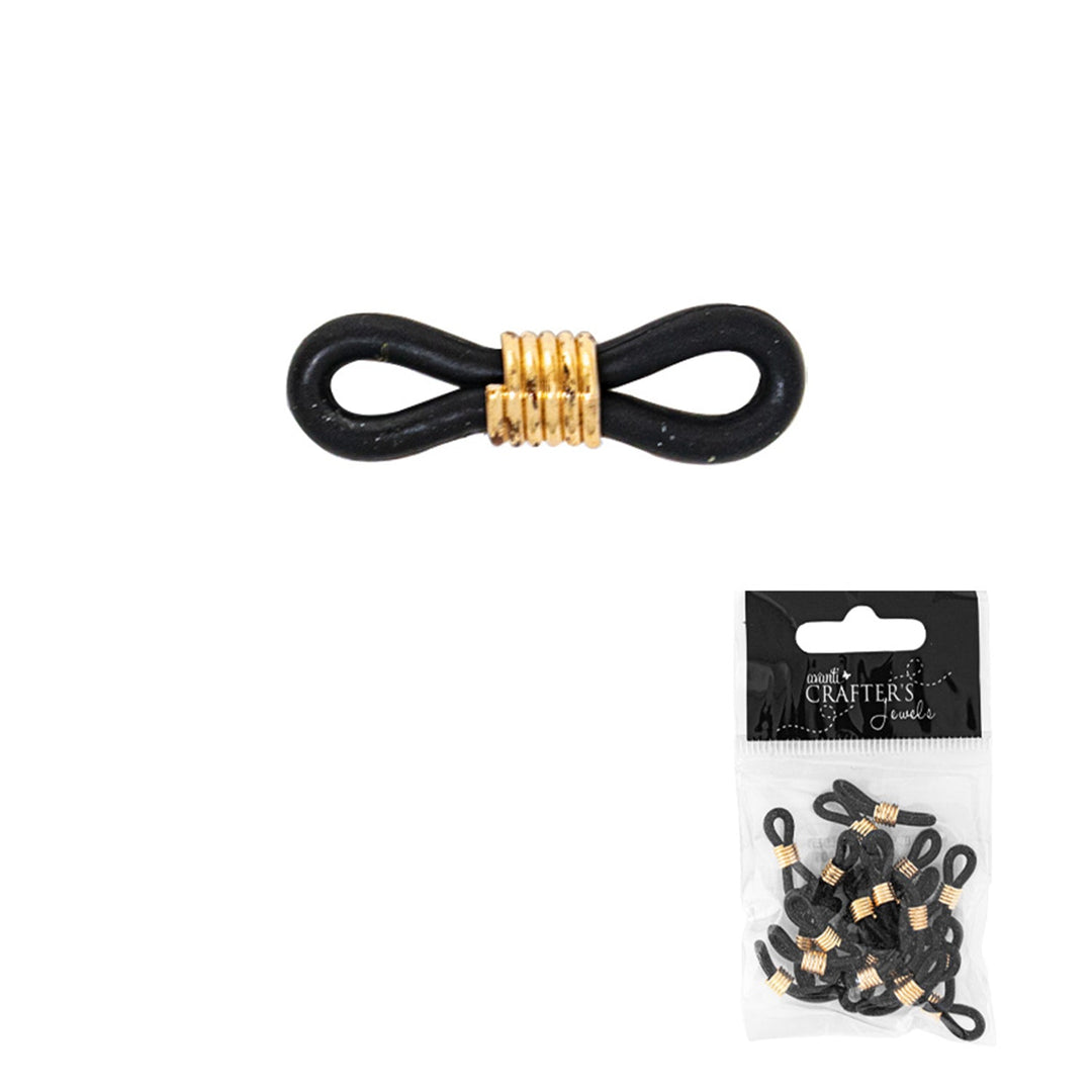 Brass Eyeglass Holders, Silicone, Black and White, 12 pack of 20 pcs