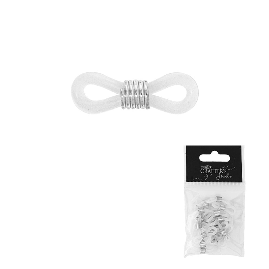 Brass Eyeglass Holders, Silicone, Black and White, 12 pack of 20 pcs, 12-Pack