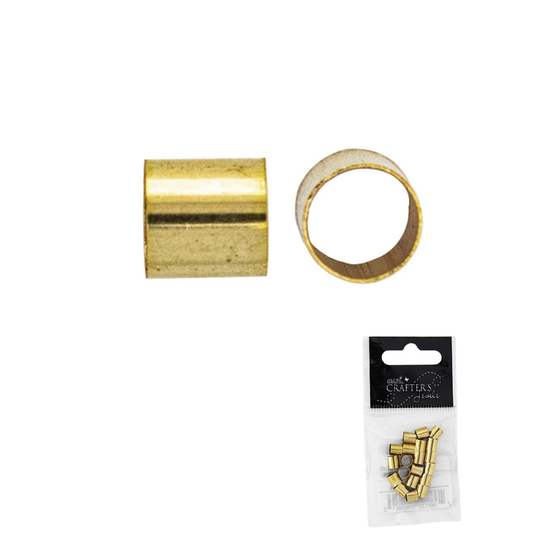 Brass Beads, 4mm Hole, Gold & Silver Color, 50 Pieces, 12-Pack