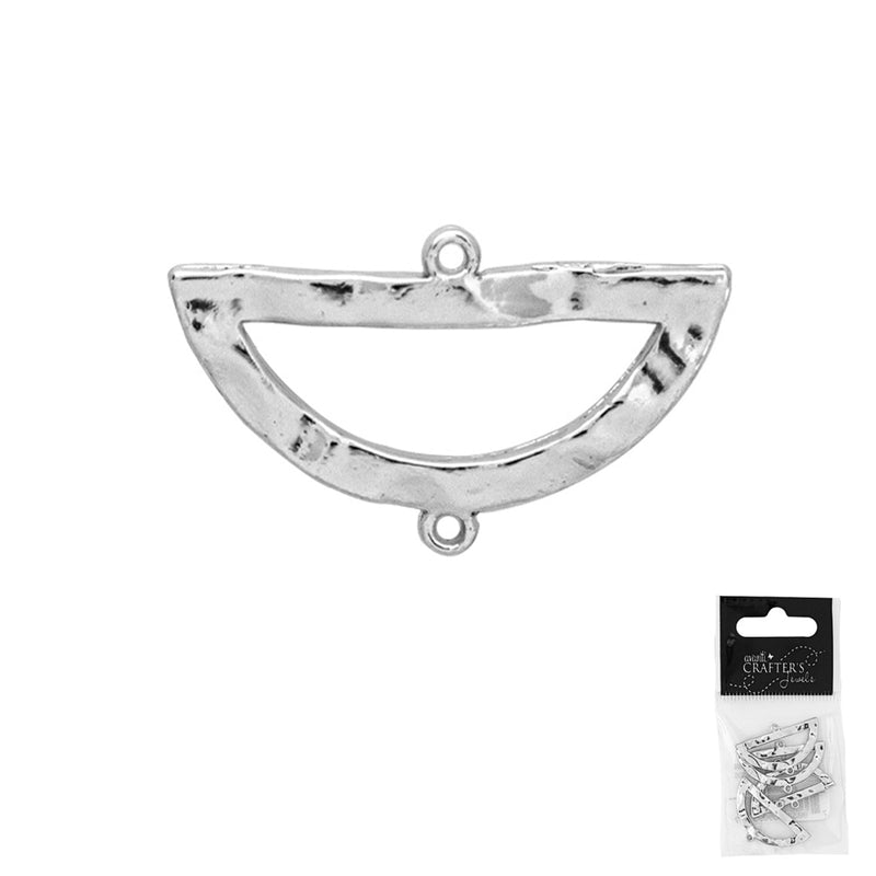 Alloy Half Circle Link for Jewelry, 27 mm, Silver Color, 12 Packs of 4 Pieces
