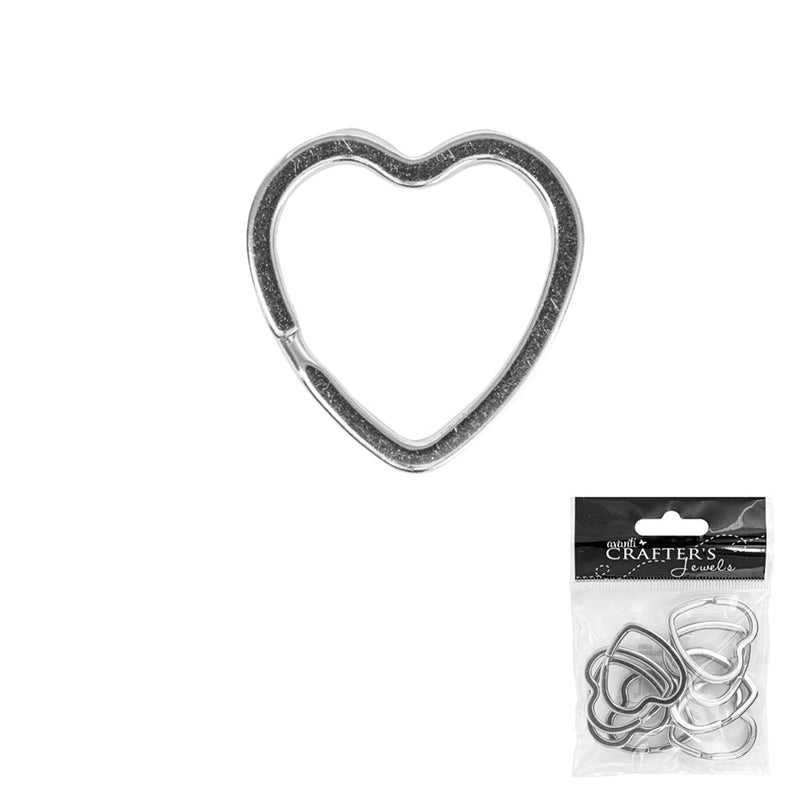 Heart Keychain Ring, 31 mm, 12 packs of 3 pcs