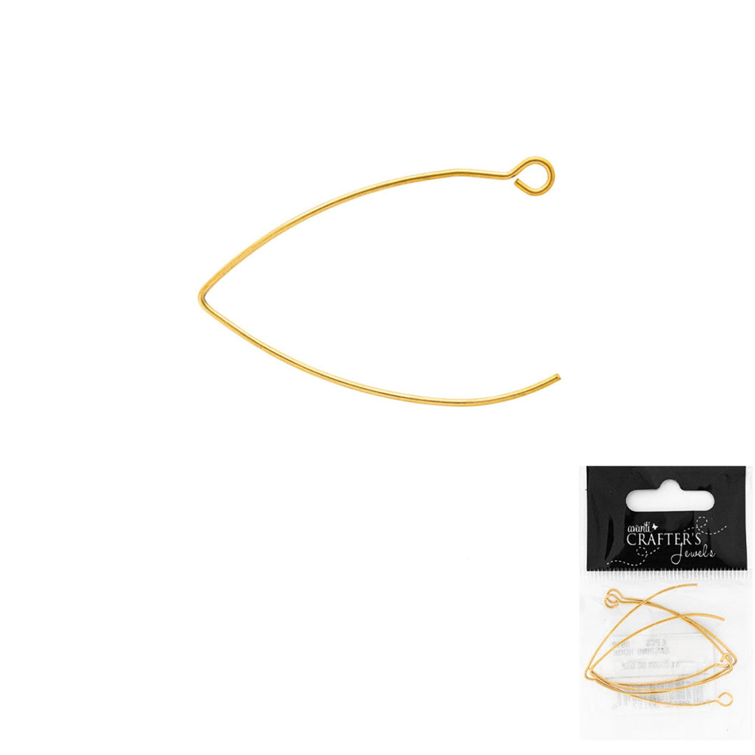 Stainless Steel Earrings Hook, 41 x 22 mm, 4 Pieces