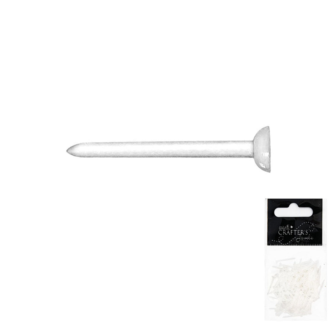 Plastic Earring Pin, Clear, 12 packs of 100 pcs each