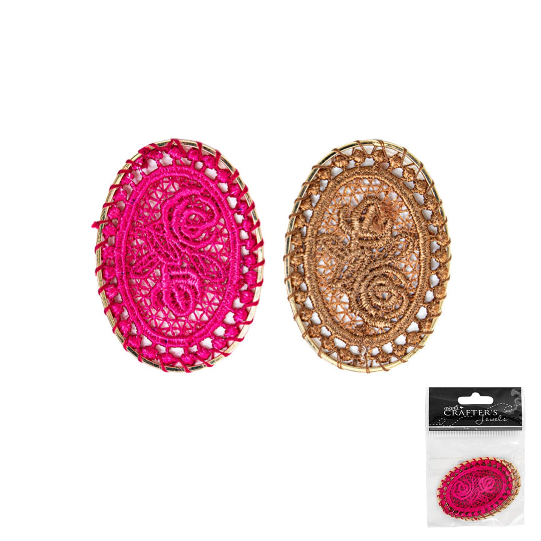 Big Woven Pendants, Oval Shaped, 12 packs of 2 pcs each