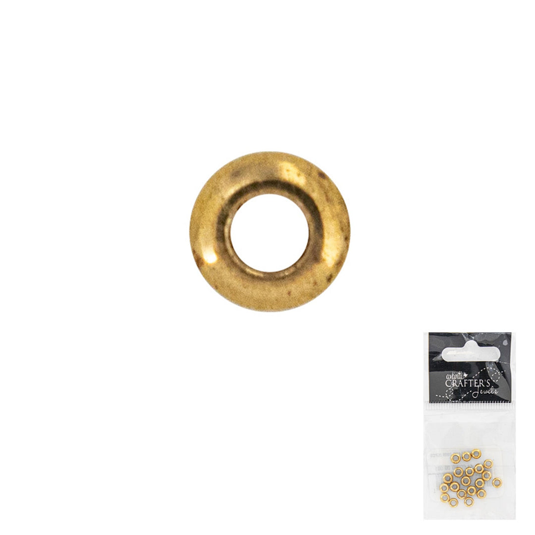 Brass Beads for Jewelry, 2mm, 20 Pieces, 12-Pack