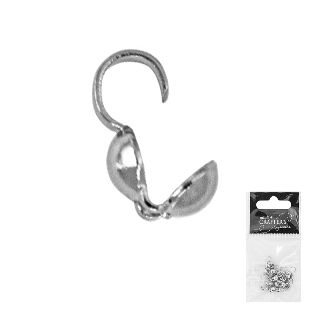 Brass Clamshell Knot Cove, Silver Color, 12 Packs of 20 Pieces