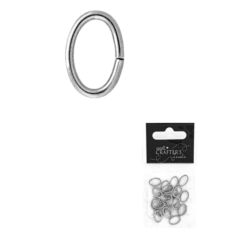 Oval Open Rings Pendant, 9x6mm, 20 Pieces