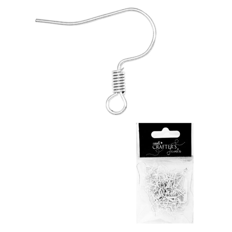 Earring Hooks, Gold & Silver Colors, 50 Pieces
