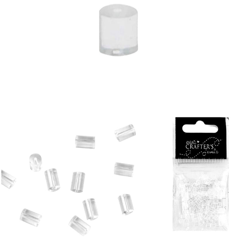 Plastic Ear Nuts, Clear, 100 Pieces, 12-Pack