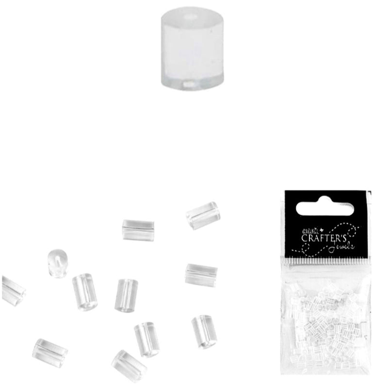 Plastic Ear Nuts, Clear, 100 Pieces