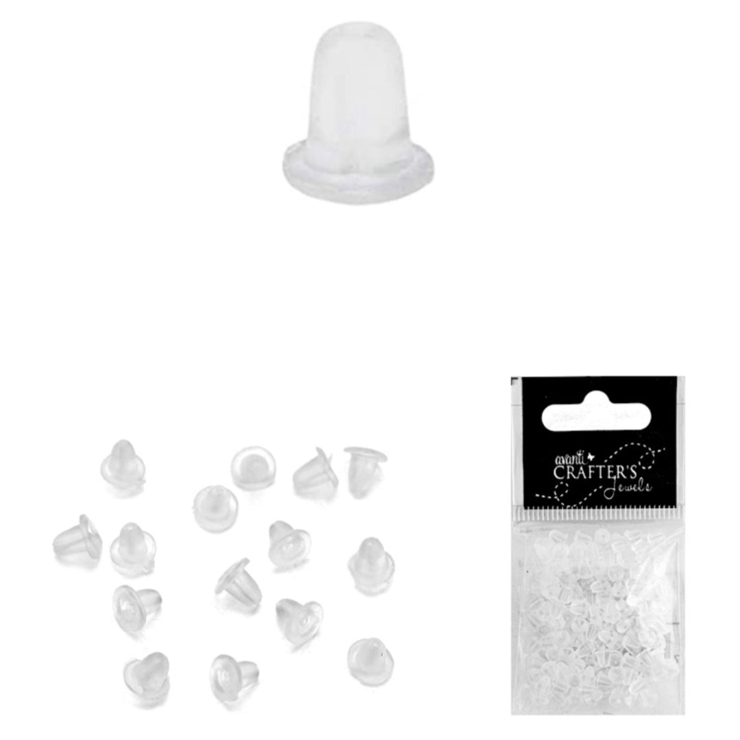 Plastic Ear Nuts, Clear, 200 Pieces, 12-Pack