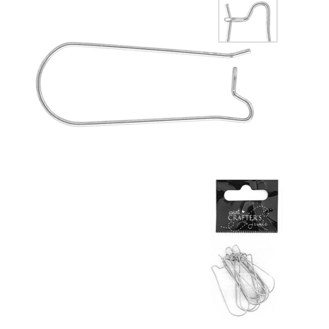 Stainless Steel Hoop Earrings, Silver Color, 8 Pieces, 12-Pack