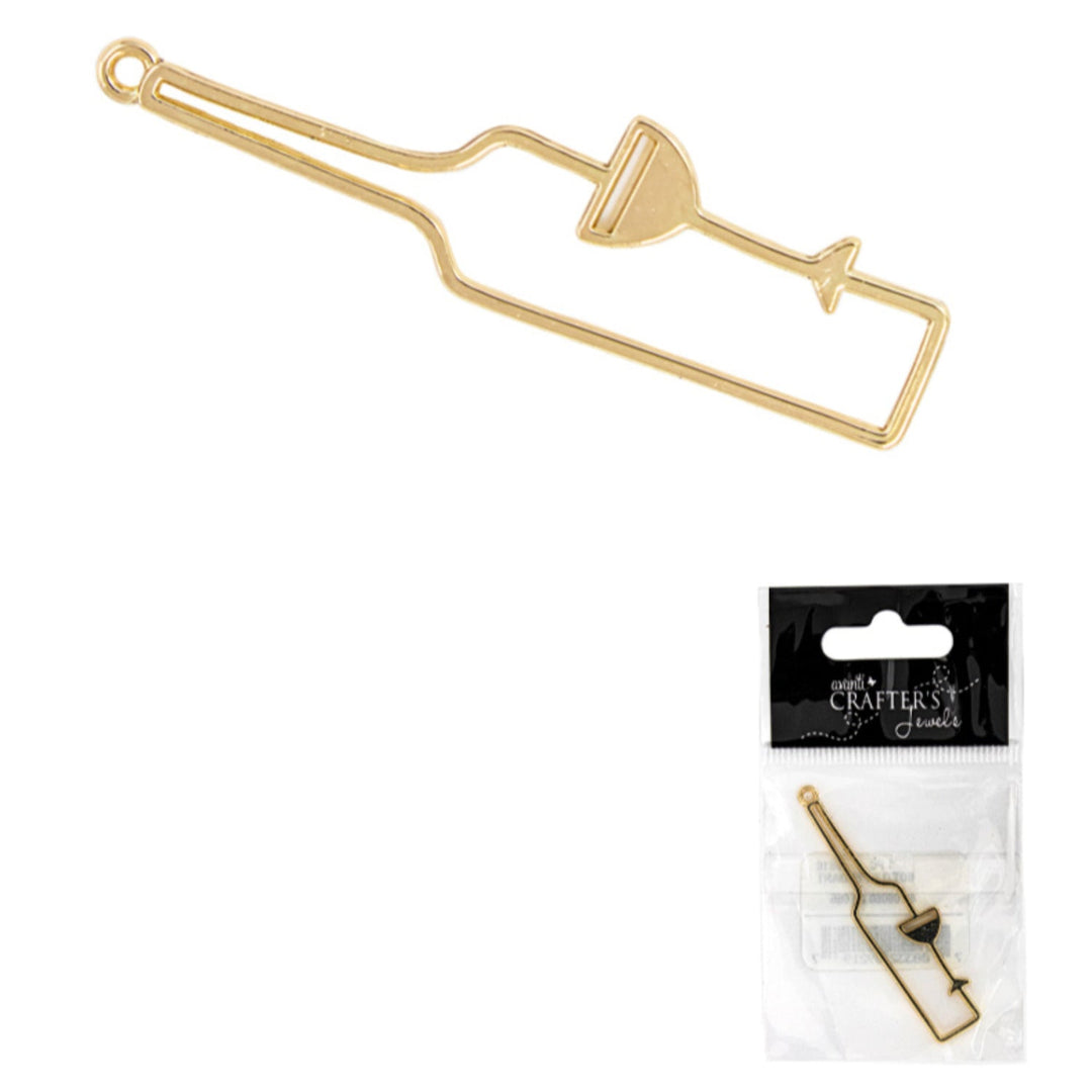 Bottle Pendant For Resin, Gold Color, 12 Packs of 1 Piece
