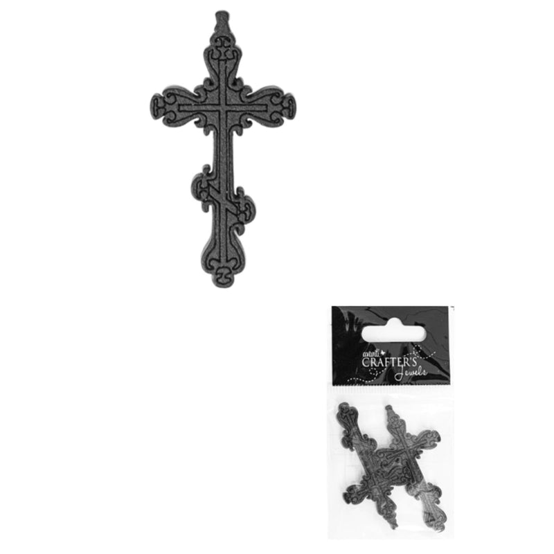 Wooden Cross Pendants, Brown, 2 Pieces, 12-Pack