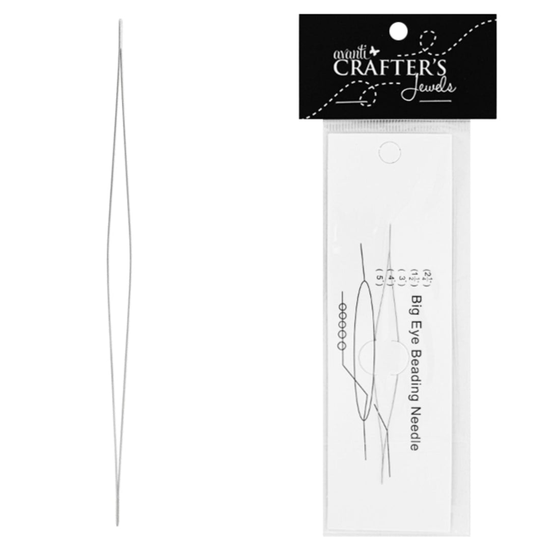 Stainless Steel Big Eye Beading Needles, Steel, 100mm, 12 Packs