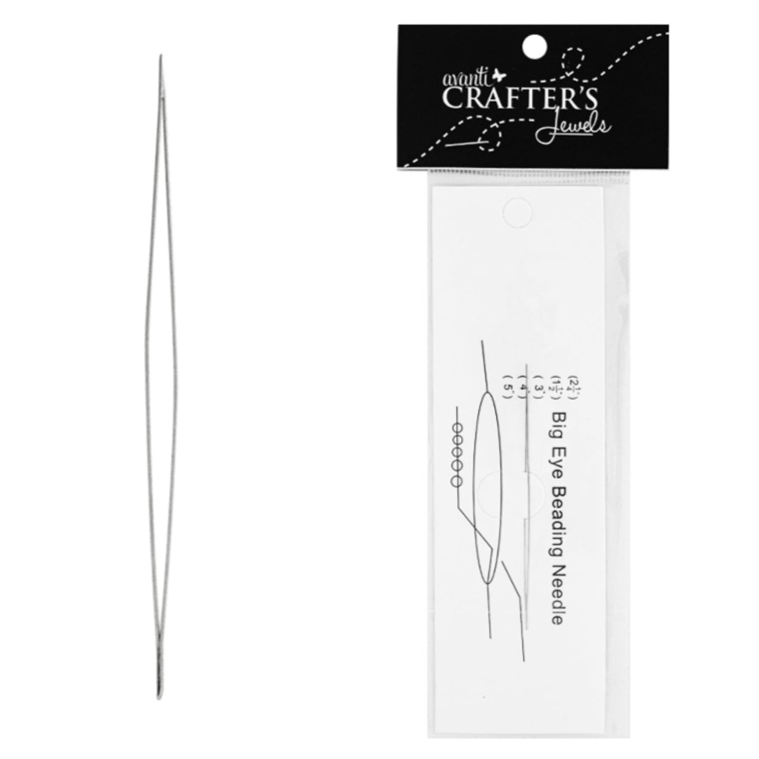 Stainless Steel Big Eye Beading Needles, 75mm, 12 Packs