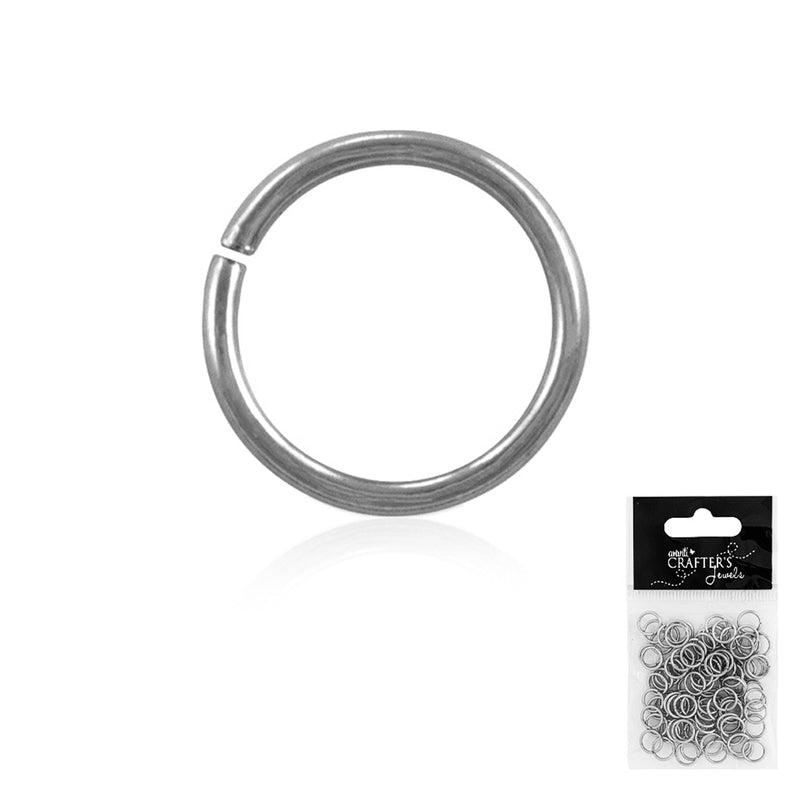 Jump Rings, 8mm, Steel Color, 12 pack of 100 Pieces