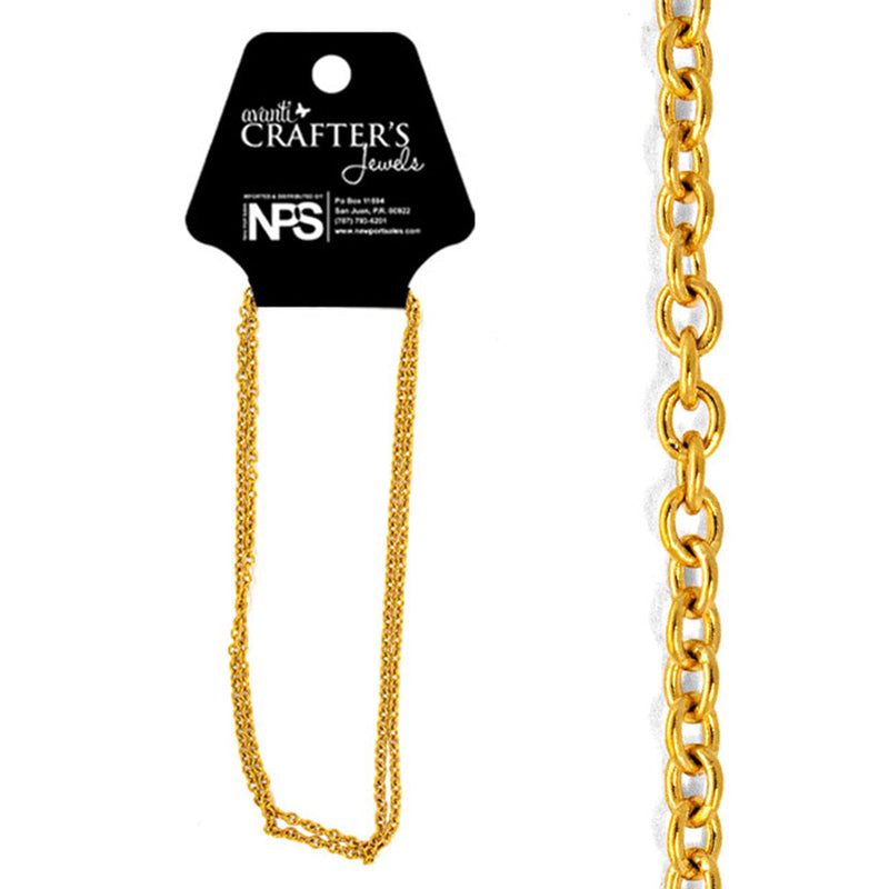 Stainless Steel Necklace Chain, 17" inches, Golden Color, 1 Piece