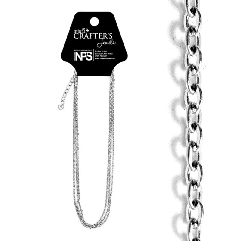 Stainless Steel Necklace Chain, 31" inches, Silver Color, 1 Piece, 12-Pack
