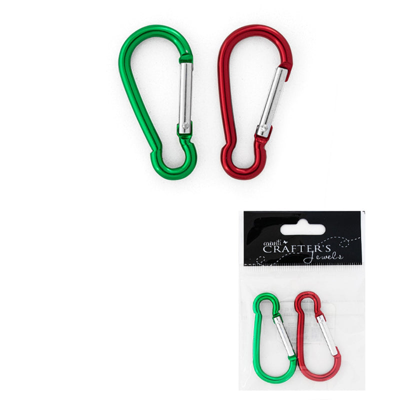 Aluminum Key Clasp, 50 mm, Variety Color, 2 Pieces, 12-Pack