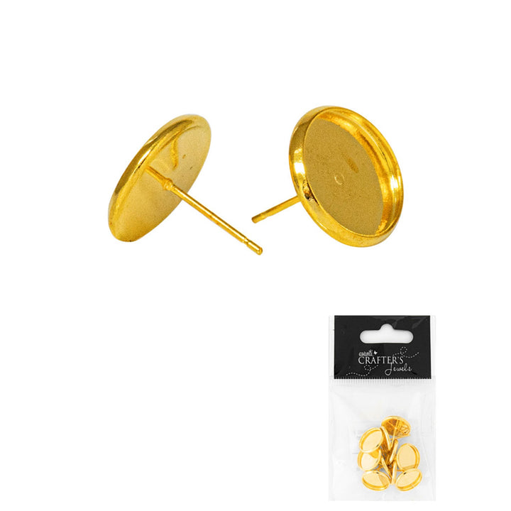 Brass Earrings For Resin, Platinum & Golden Colors, 10 Pieces